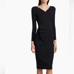 Chiara Boni La Petite Robe Kaya Pleated Detail Sheath Dress in black 44/8